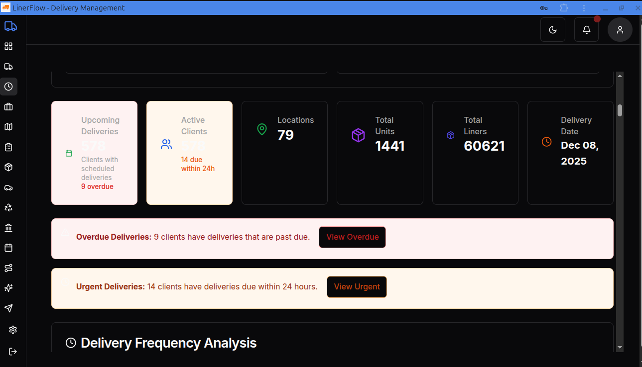 LinerFlow - Efficient Delivery Management Screenshot